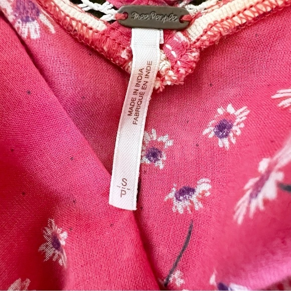 Free People Never A Dull Moment Blouse Red Floral S - Picture 8 of 9